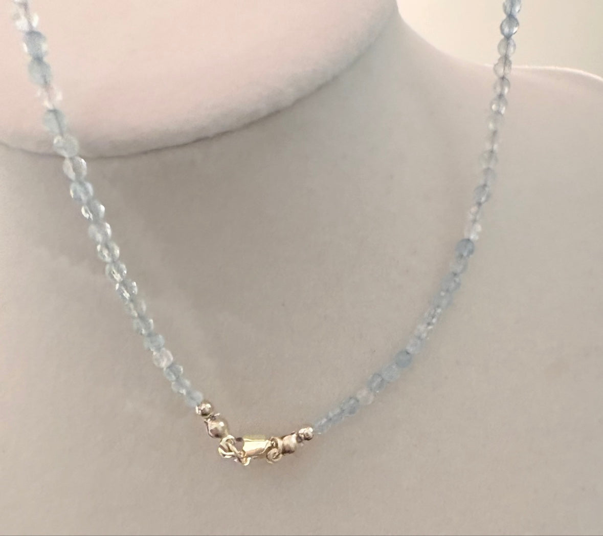 Dainty Aquamarine Necklace — 14K Gold Fill