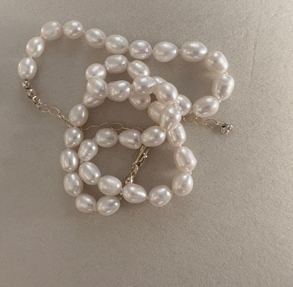 Silk Knotted Pearl Necklace
