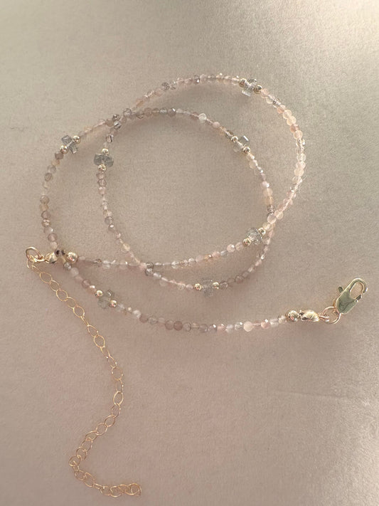 Chocolate Moonshine & Labradorite Station Necklace