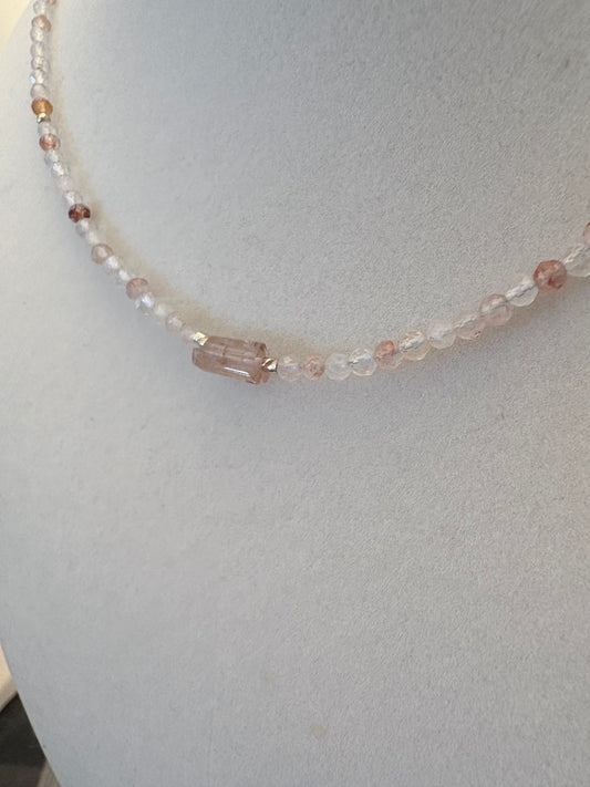 Strawberry & Watermelon Tourmaline Choker