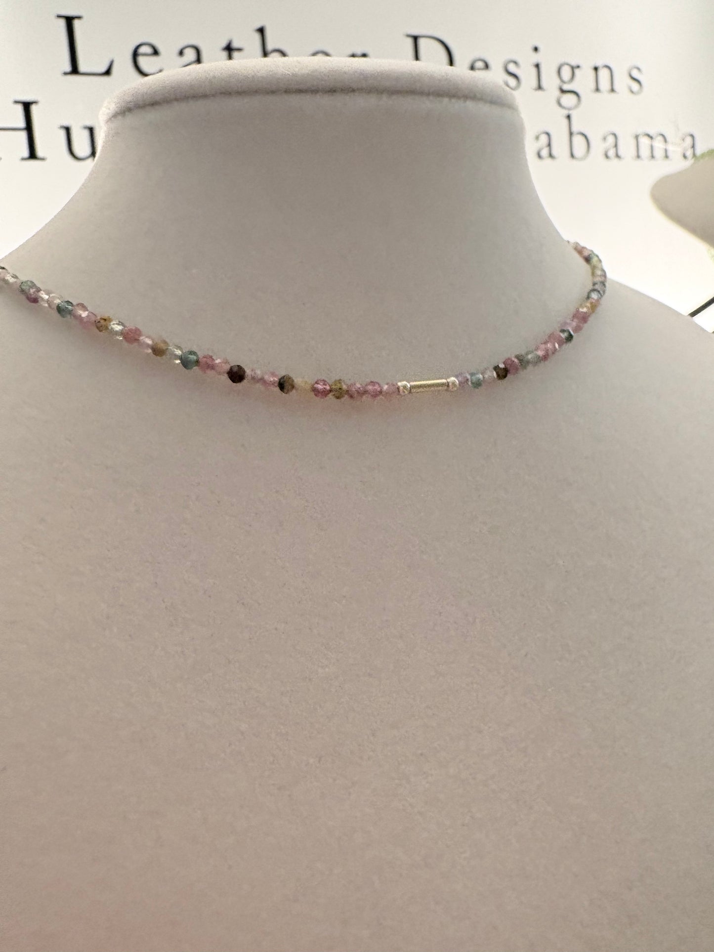 Watermelon Tourmaline Dainty Necklace
