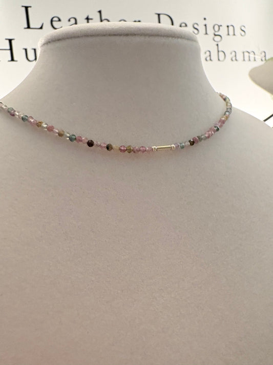 Watermelon Tourmaline Dainty Necklace