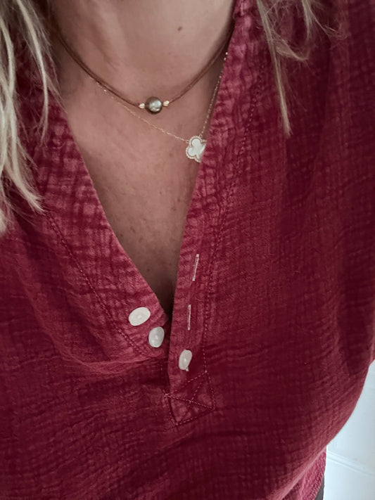 Midnight Edison Leather Necklace