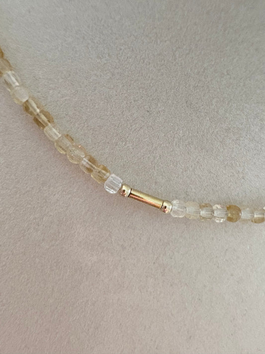 Citrine Cube Necklace