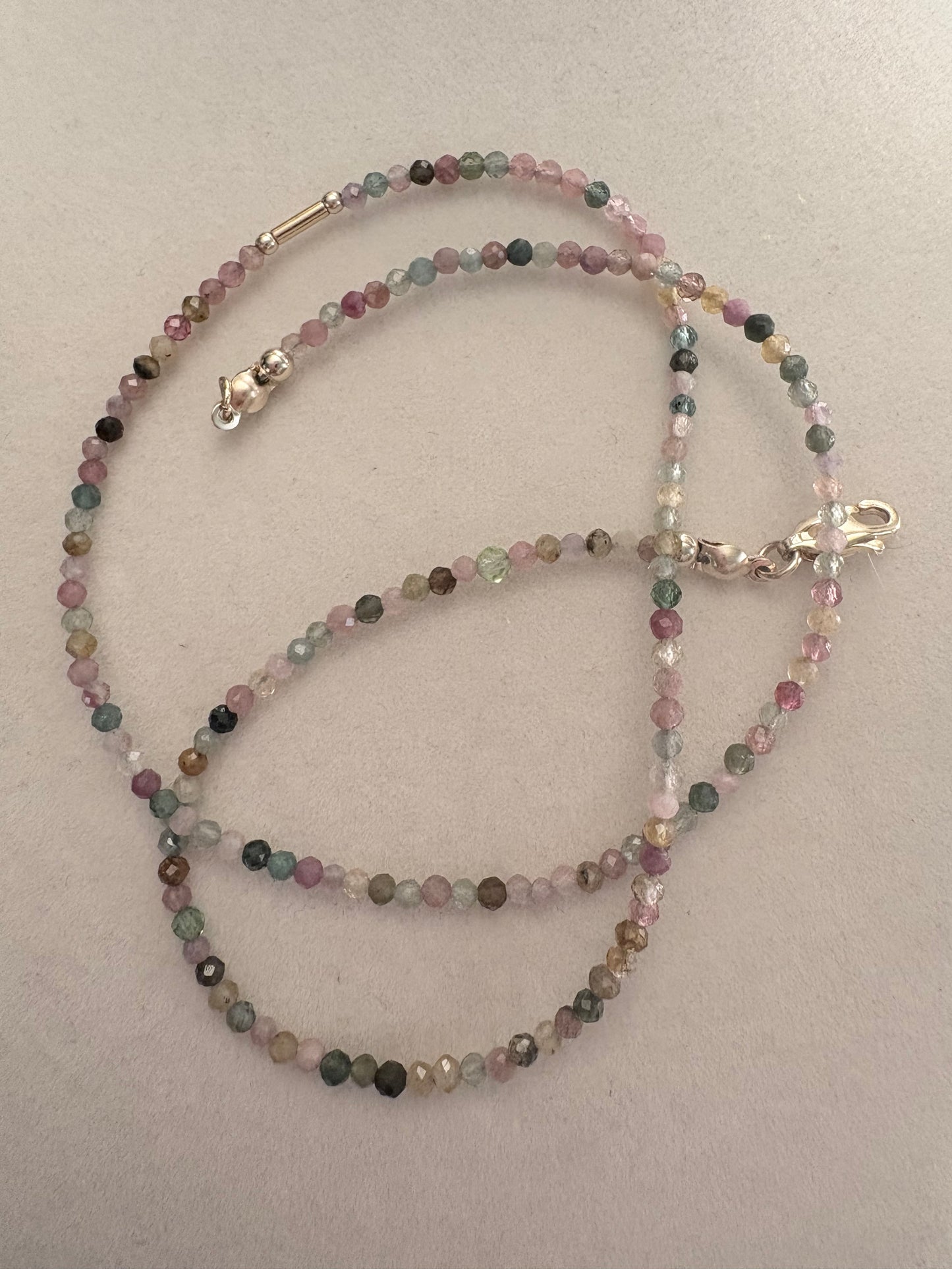 Watermelon Tourmaline Dainty Necklace