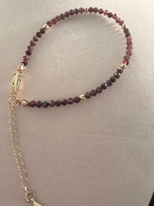 Dainty Garnet Bracelet