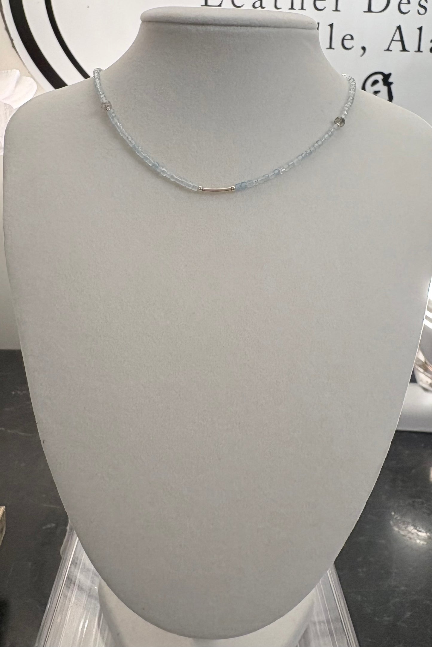 Aquamarine & Labradorite Station Necklace