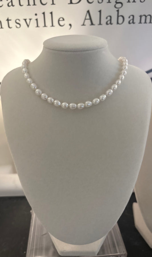 Silk Knotted Pearl Necklace