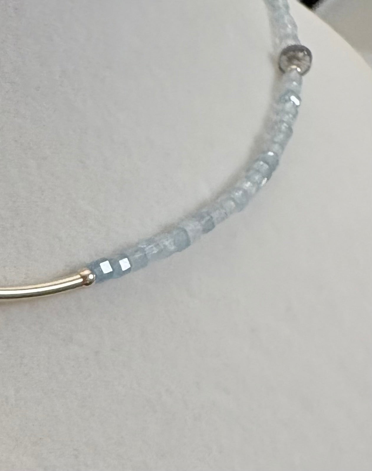 Aquamarine & Labradorite Station Necklace
