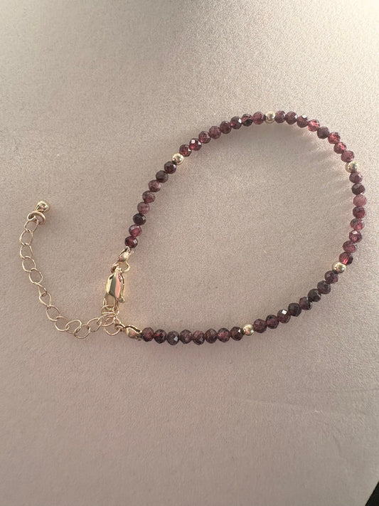 Dainty Garnet Bracelet