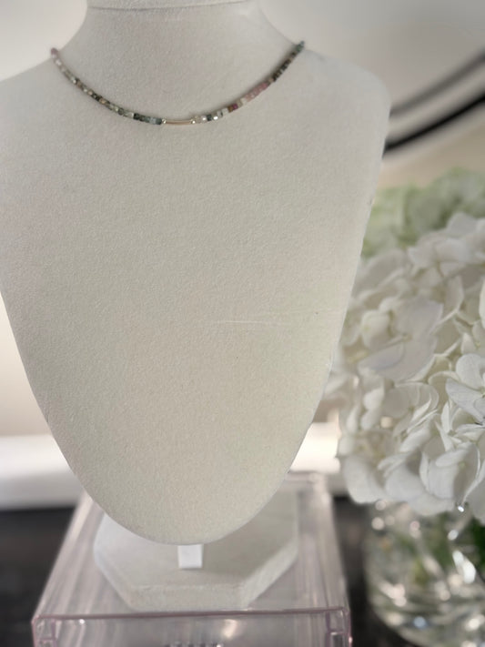 Watermelon Tourmaline Dainty Necklace