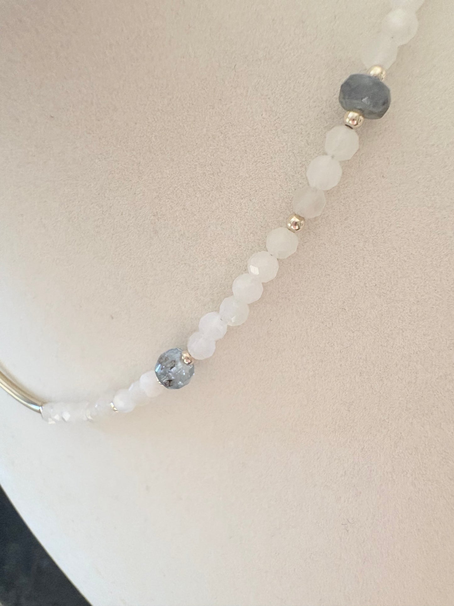 Natural Moonstone & Aquamarine Necklace
