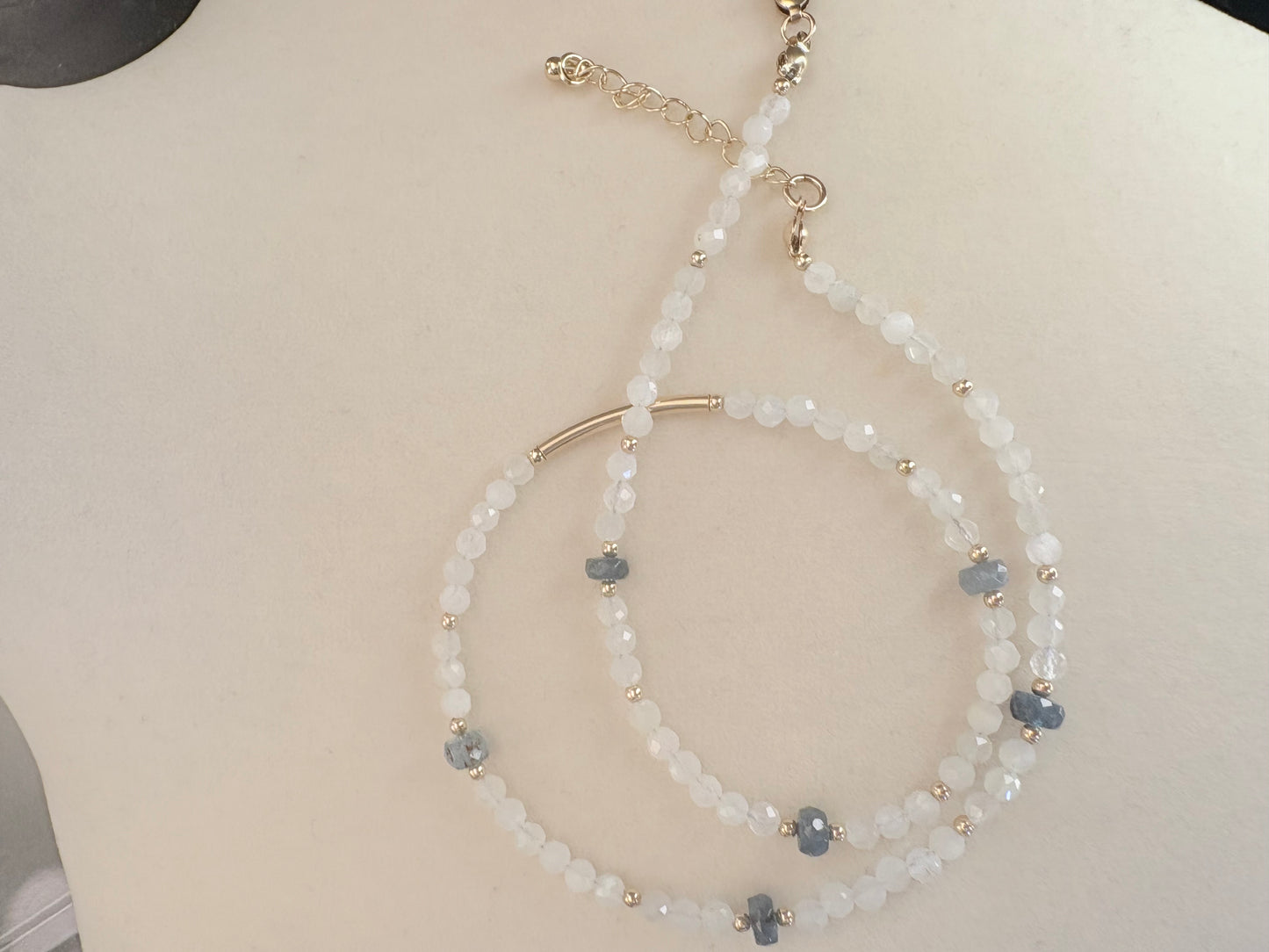 Natural Moonstone & Aquamarine Necklace
