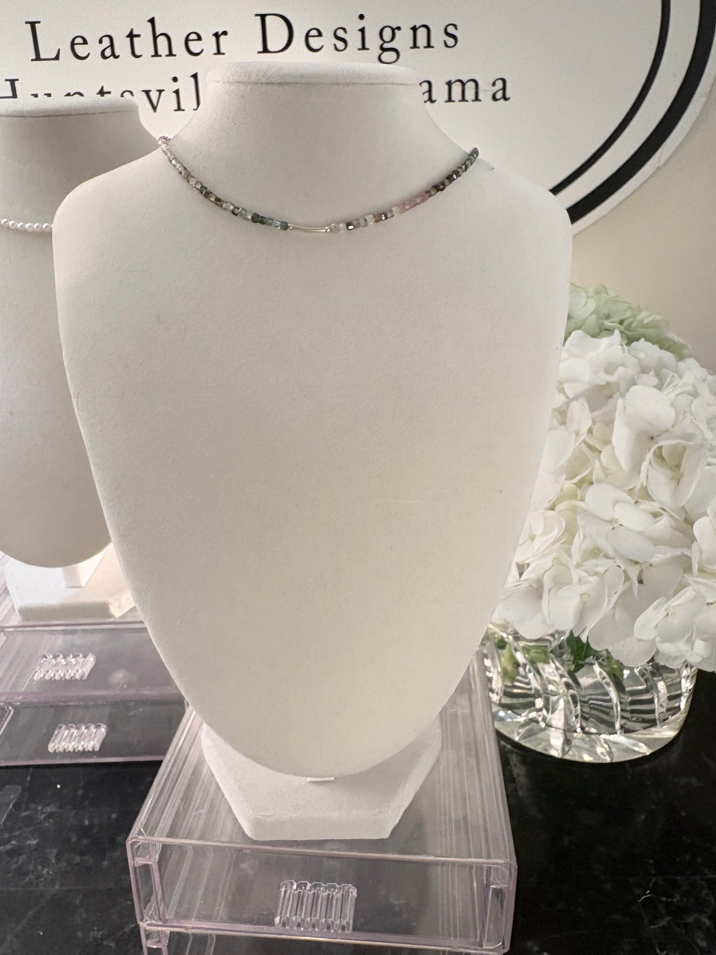 Watermelon Tourmaline Dainty Necklace