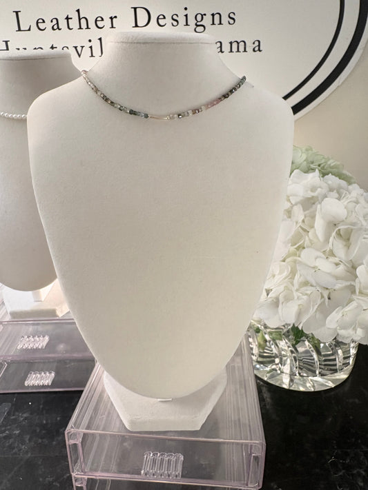 Watermelon Tourmaline Dainty Necklace