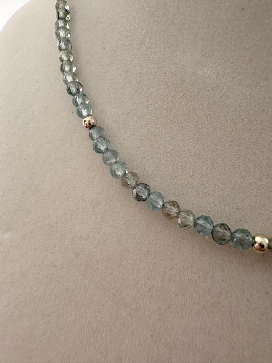 Green Lake Apatite Station Necklace — 14K Gold Fill