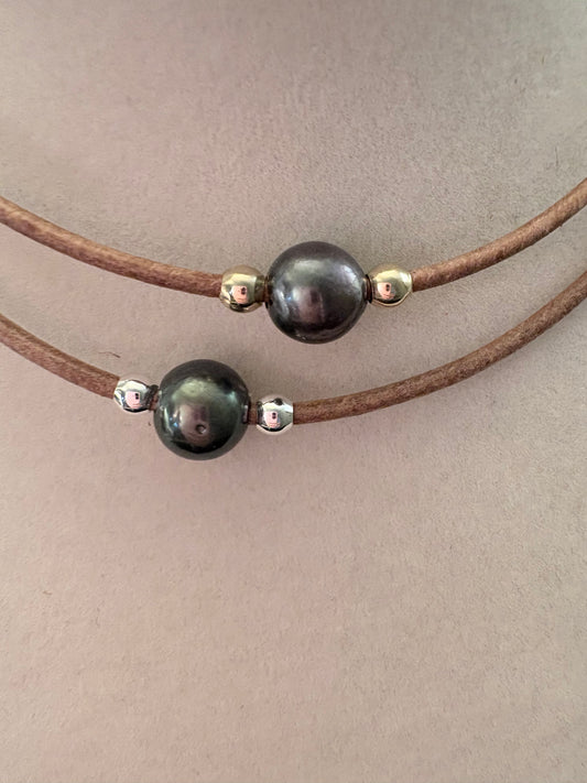 Midnight Edison Leather Necklace