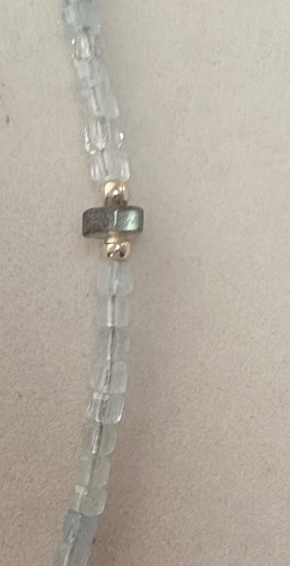 Aquamarine & Labradorite Station Necklace