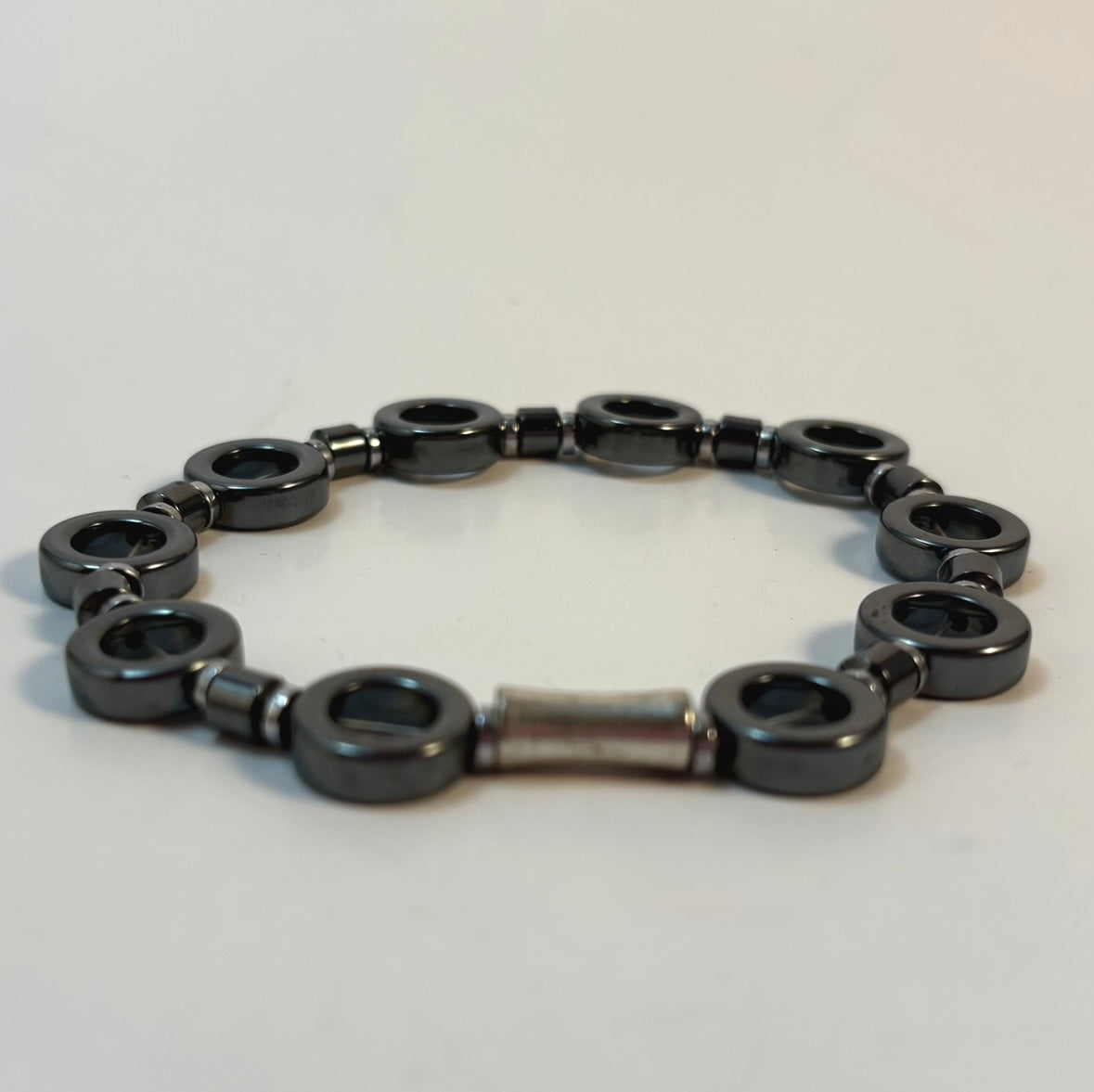 Iron Geometry|Mens Hematite Bracelet