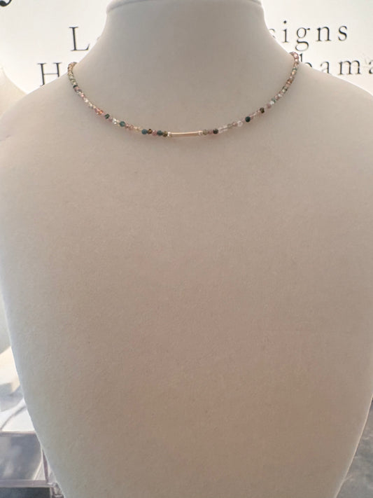 Micro Watermelon Tourmaline Necklace