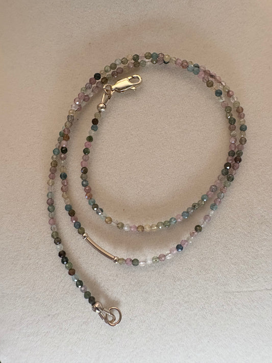 Micro Watermelon Tourmaline Necklace