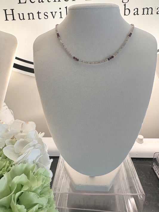 Chocolate Moonstone Garnet Necklace