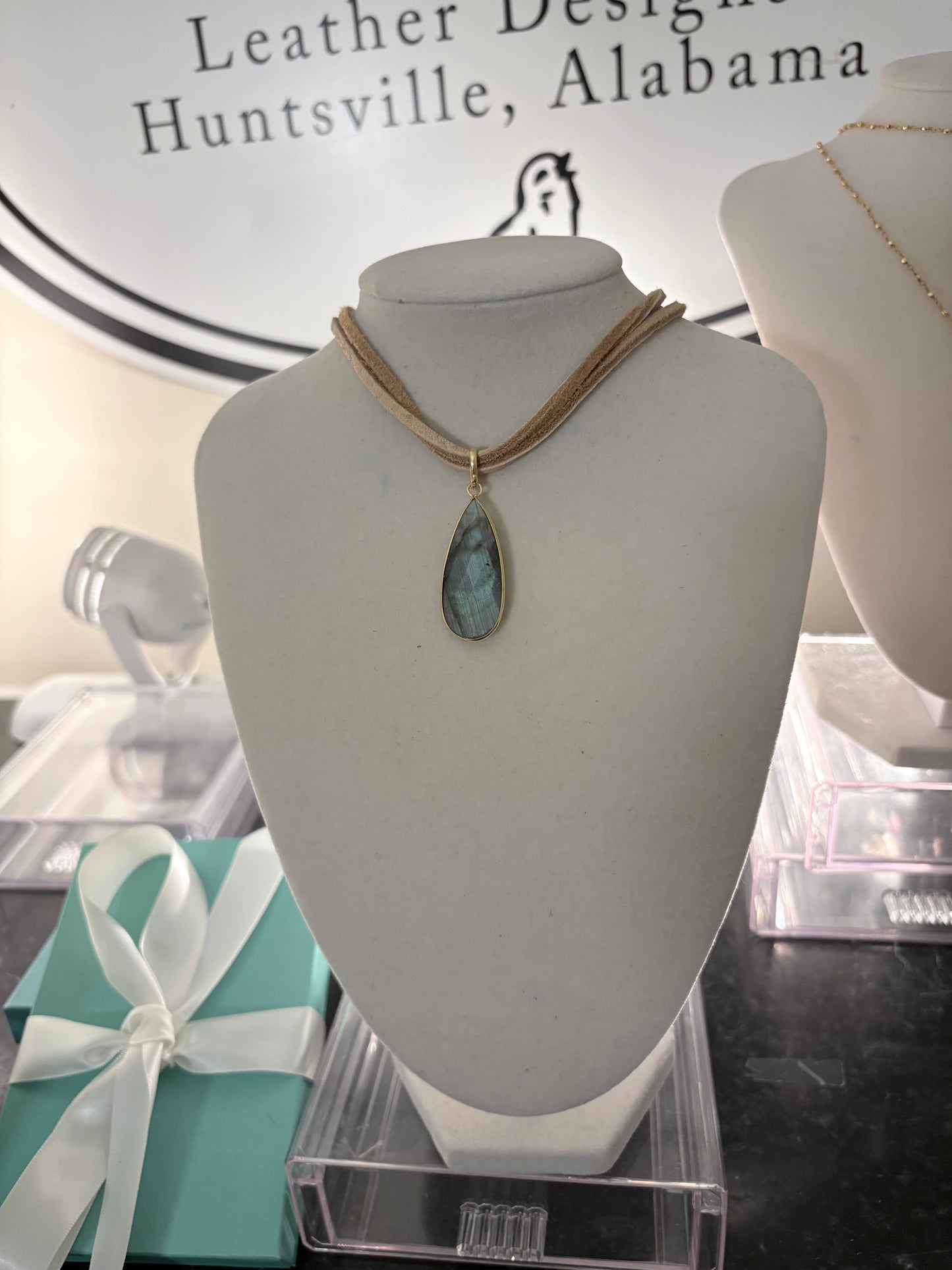 Smoke Labradorite Deerskin Wrap