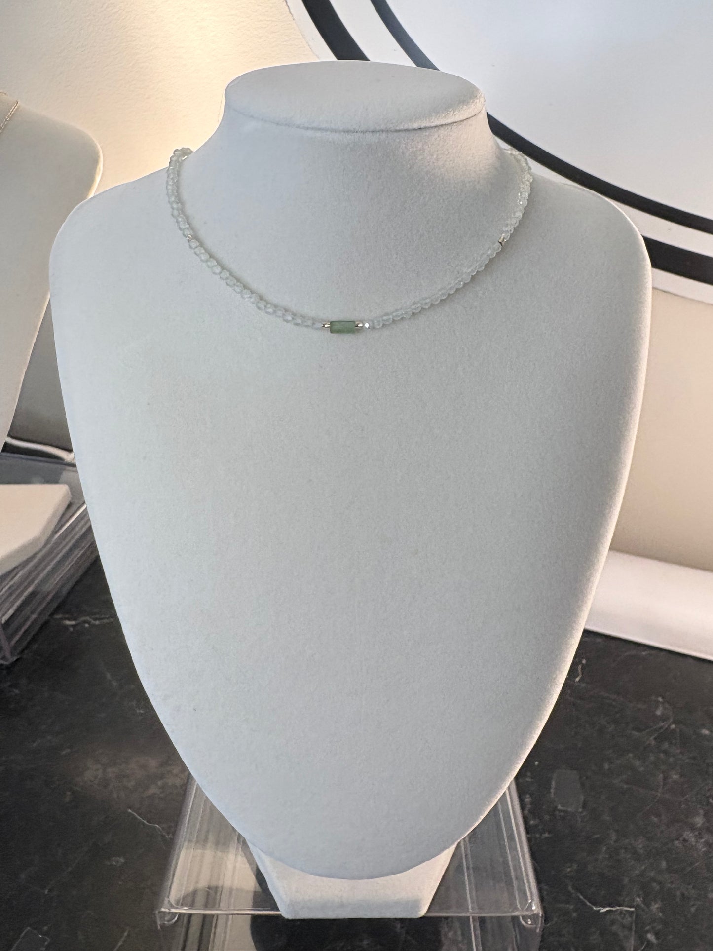 Dainty Green Prehnite Choker