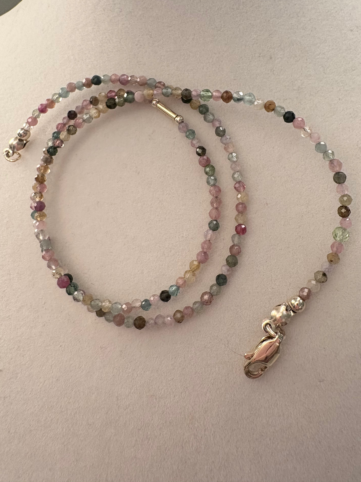 Watermelon Tourmaline Dainty Necklace