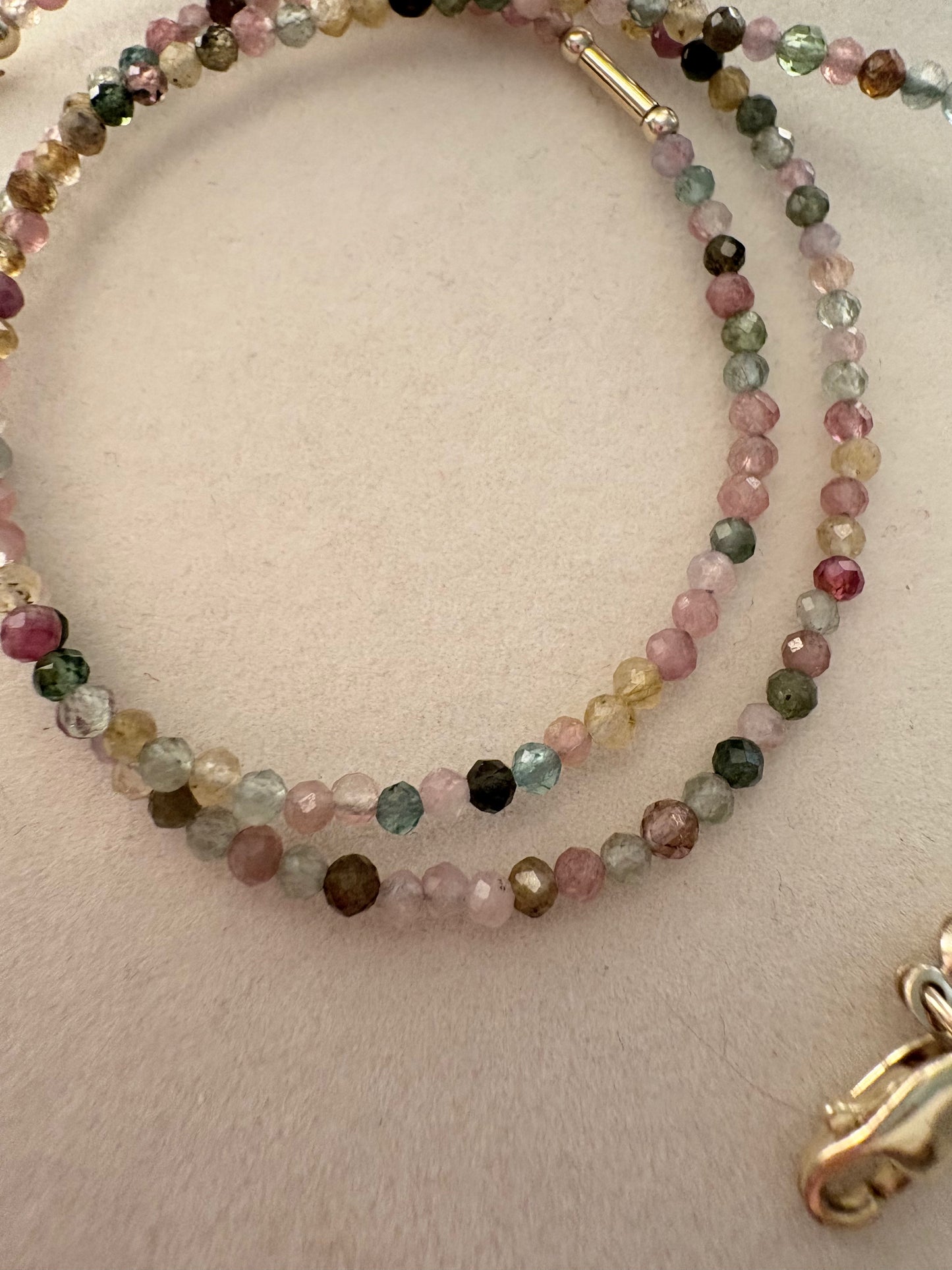 Watermelon Tourmaline Dainty Necklace