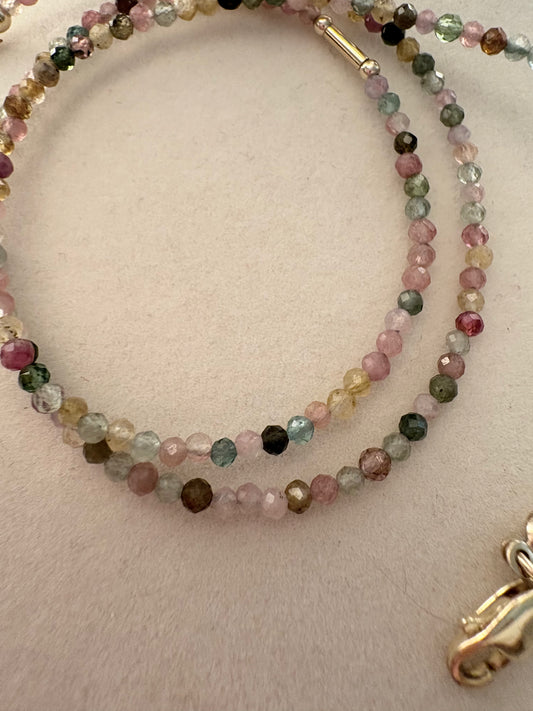 Watermelon Tourmaline Dainty Necklace