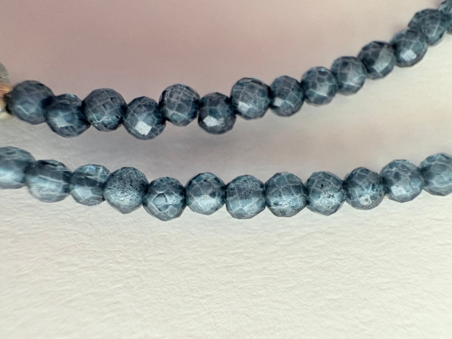 Dainty Blue Topaz | Labradorite Necklace