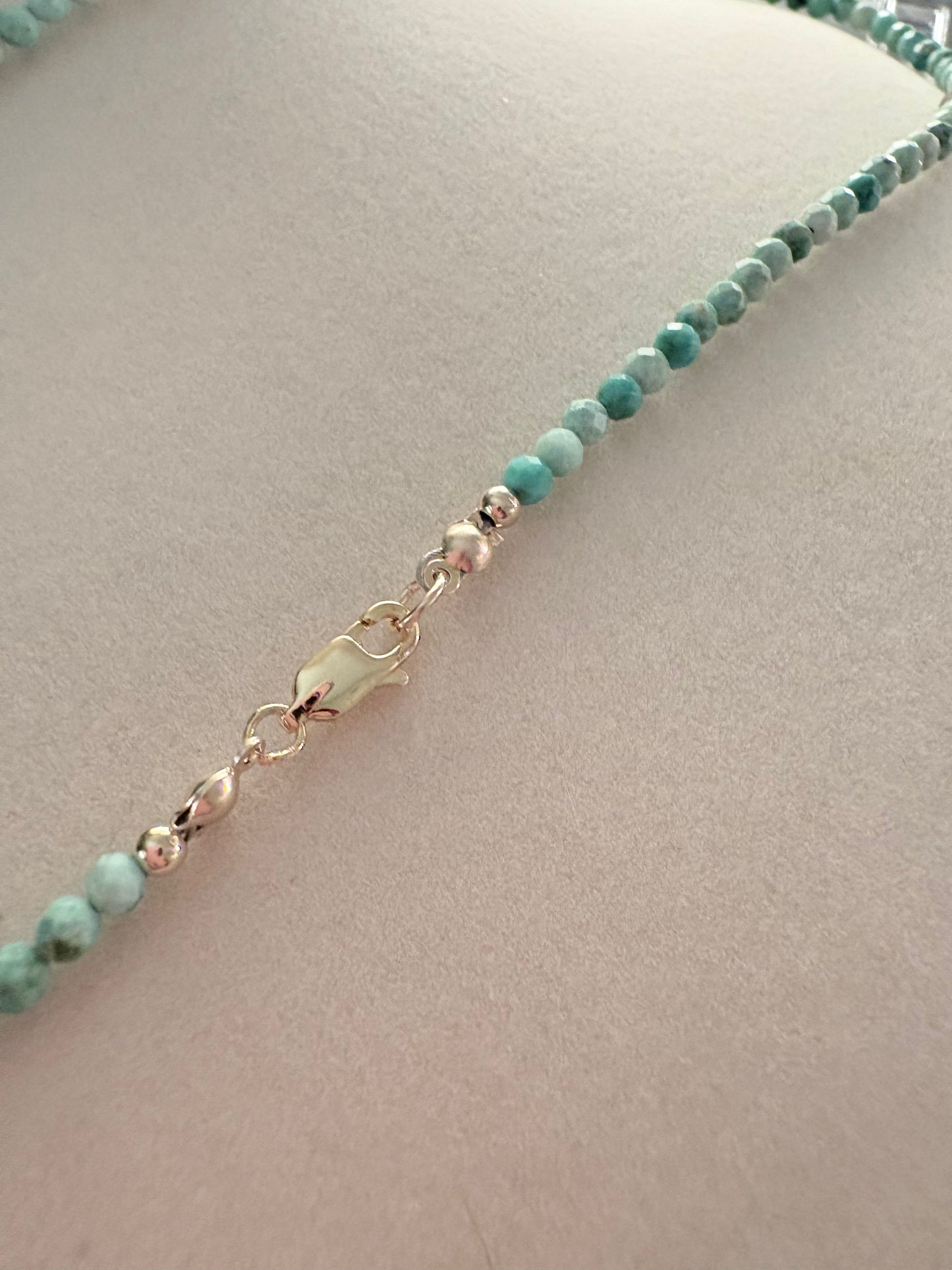 Dainty Turquoise & Labradorite Station Necklace