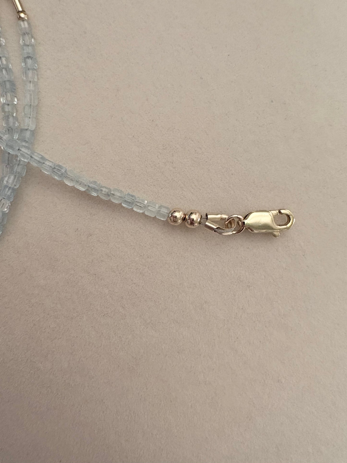 Aquamarine & Labradorite Station Necklace