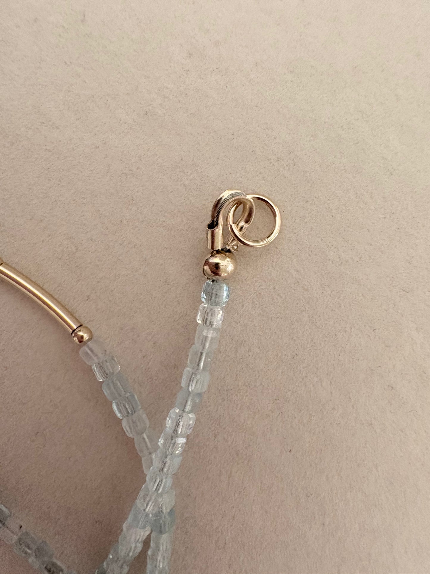 Aquamarine & Labradorite Station Necklace