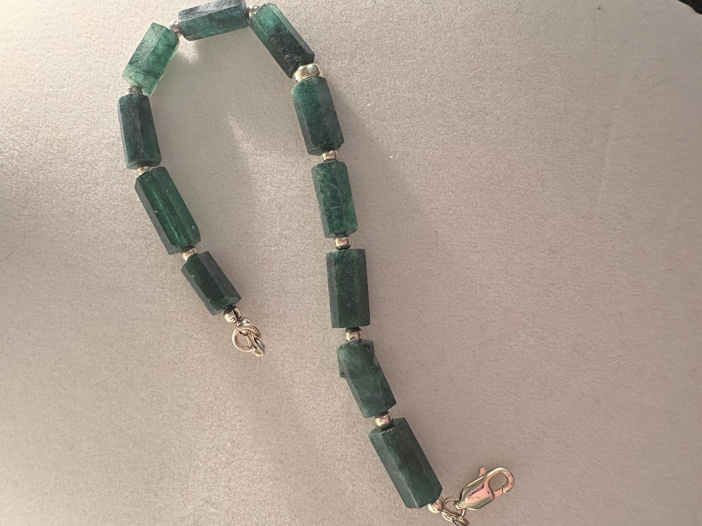 Raw Beryl Emerald Crystal Bracelet