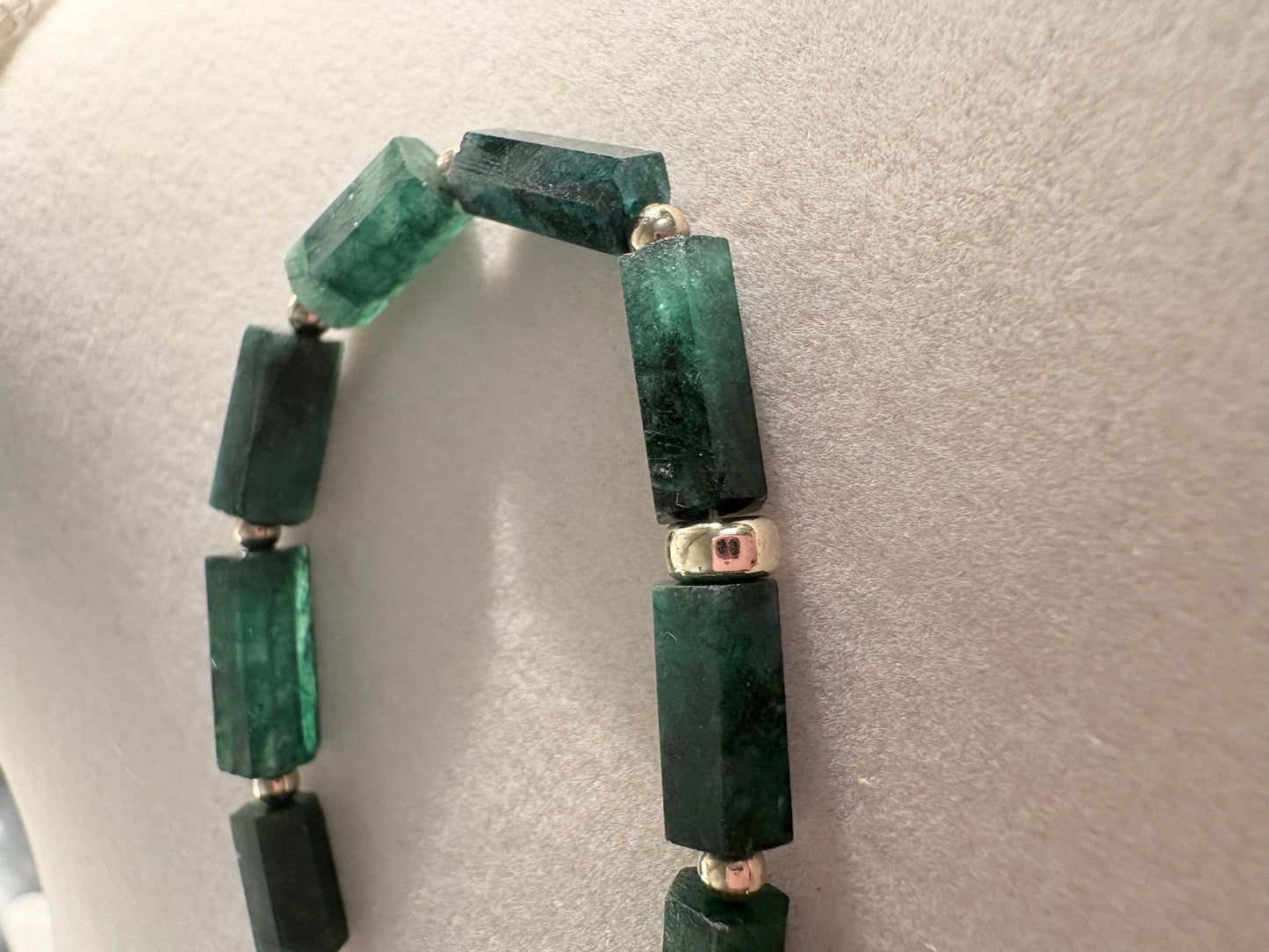 Raw Beryl Emerald Crystal Bracelet