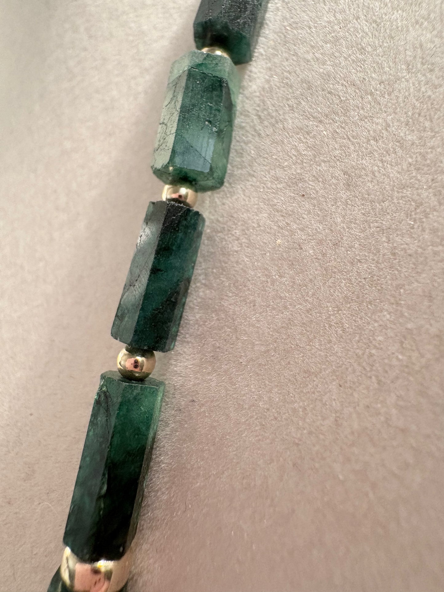 Raw Beryl Emerald Crystal Bracelet