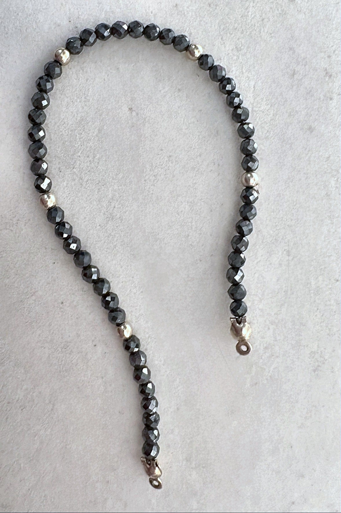 Meridian Bracelet — faceted black spinel with 14K gold fill accents