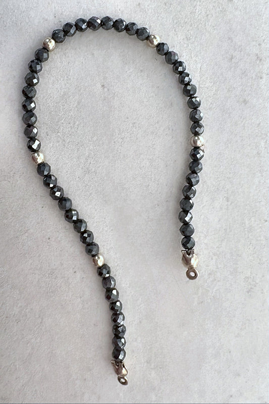 Meridian Bracelet — faceted black spinel with 14K gold fill accents